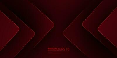 Futuristic design dark red square curved overlap geometric vector background with lights layer on dark background. Eps10 vector