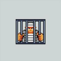 Pixel art illustration Jail. Pixelated Prison. Prison jail pixelated for the pixel art game and icon for website and video game. old school retro. vector