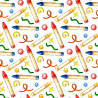 Watercolor illustration of a pattern of colored wax crayons and scribbles. Draw, create, work. Back to School Writing supplies for posters, posters, postcards, holiday decor. Isolated png