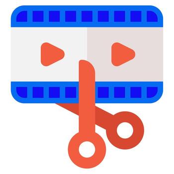 Content creator editing video object illustration vector