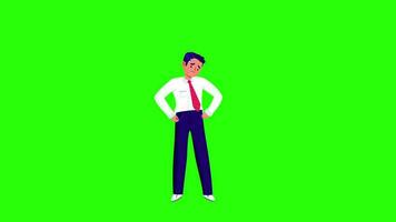cartone animato personaggio uomo giri su il suo tasche ma trova Niente verde schermo animazione video gratuito Scarica