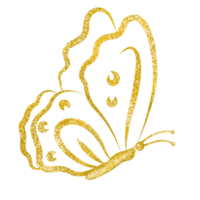 guld glitter fjäril png