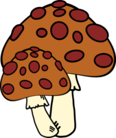 The Mushroom drawing free hand image for food concept. png