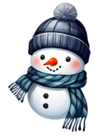 ai generiert Schneemann mit ein Schal png