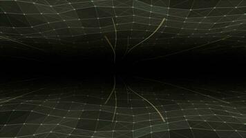 abstract hi-tech lijnen en dots langzaam in beweging futuristische plexus patroon met drijvend lijnen Aan zwart achtergrond video