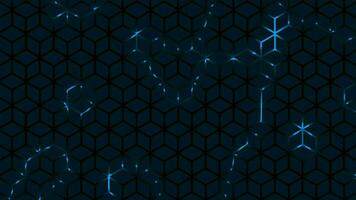 Super cool hi-tech hexagon geometrical pattern with glowing neon light futuristic technology background video