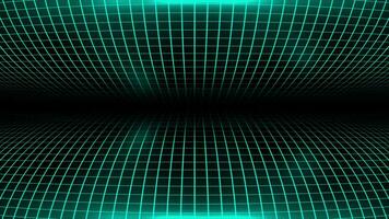 Hi-tech Cyan square pattern futuristic technology grid on black background video