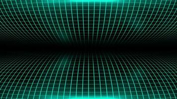 Hi-tech Cyan square pattern futuristic technology grid on black background video