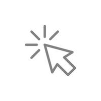 grey Cursor line art icon. Vector outline symbol in trendy flat style isolated on white background.