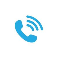 blue ringing Phone icon vector. Telephone icon symbol isolated on white background. Call icon vector