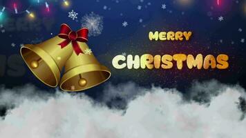 merry christmas greeting with snowman and tree video