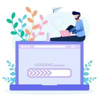 Illustration vector graphic cartoon character of loading