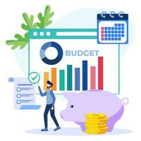 Illustration vector graphic cartoon character of budget