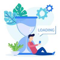 Illustration vector graphic cartoon character of loading