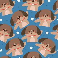 seamless pattern cartoon puppy. cute animal wallpaper for textile, gift wrap paper vector