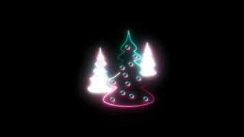 Merry christmas decoration with neon effect video