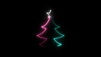 Merry christmas decoration with neon effect video