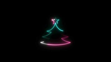 Merry christmas decoration with neon effect video