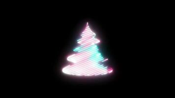 Merry christmas decoration with neon effect video