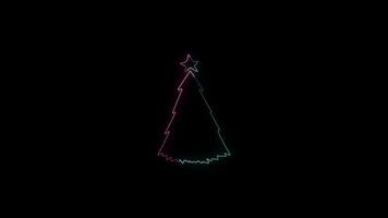 Merry christmas decoration with neon effect video