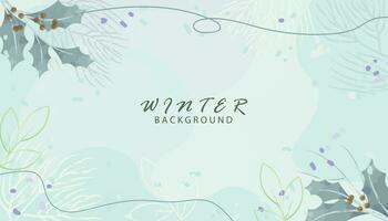 Watercolor winter background design vector