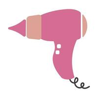 Beauty Service Hair Dryer Flat Doodle Element vector