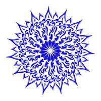 Blue tribal mandala icon with shadow. Perfect for logos, icons, items, tattoos, stickers, posters, banners, clothes, hats vector