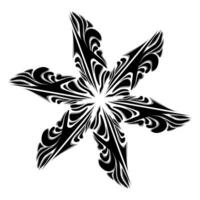 negro tribal mandala icono con sombra. Perfecto para logotipos, iconos, elementos, tatuajes, pegatinas, carteles, pancartas, ropa, sombreros vector