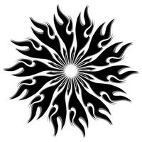 negro tribal mandala icono con sombra. Perfecto para logotipos, iconos, elementos, tatuajes, pegatinas, carteles, pancartas, ropa, sombreros vector