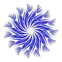 Blue tribal mandala icon with shadow. Perfect for logos, icons, items, tattoos, stickers, posters, banners, clothes, hats vector