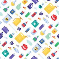 Reusable Hazardous Waste Items Seamless Pattern vector