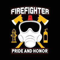 Firefighter T-shirt Design vector