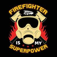 Firefighter T-shirt Design vector