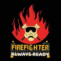 Firefighter T-shirt Design vector
