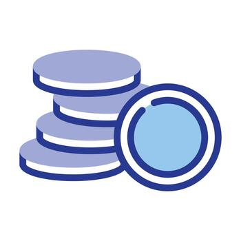 Coin stack flat icon vector
