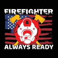 Firefighter T-shirt Design vector