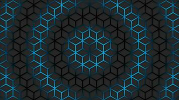 circular Royal blue wave moving over hexagonal shape futuristic background. Trendy sci-fi technology background with hexagonal pattern. Seamless loop video