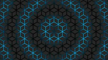 circular Royal blue wave moving over hexagonal shape futuristic background. Trendy sci-fi technology background with hexagonal pattern. Seamless loop video