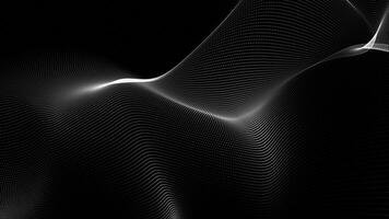 Abstract White and Black glowing Line Particles Wave dark Background . Abstract pattern futuristic hi-tech Particles Background video