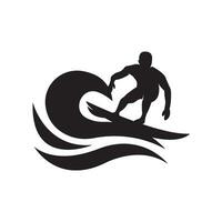 Surfing logo icon design vector illustration.