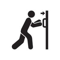 empujar y Halar puerta logo icono, vector ilustración diseño