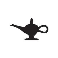 magic lamp genie icon logo template vector