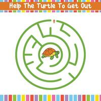 Kids Circular Maze Puzzle Discover the Path Educational Worksheet vector