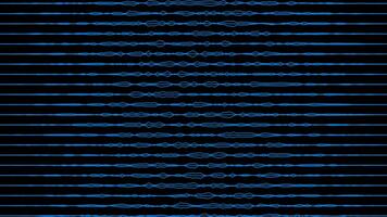 Abstract Royal blue color horizontal wiggly lines moving on black background video