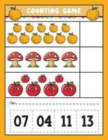 Preschool math game for kids Counting game vector