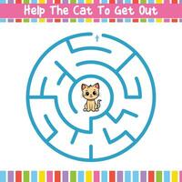 Kids Circular Maze Puzzle Discover the Path Educational Worksheet vector