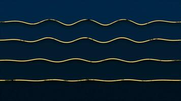 Abstract luxury background with golden lines on Royal blue background. Wavy pattern golden lines background video