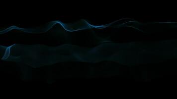 Abstract wavy Lines Background. Abstract Dark Line Particles Wave on black Background video