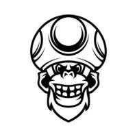 Yeti Mushroom Hat Outline vector