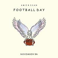 americano fútbol americano día línea Arte vector. vector